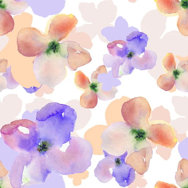 modern, sulu boya, çiçek desenli. turuncu ve mor çiçek backg