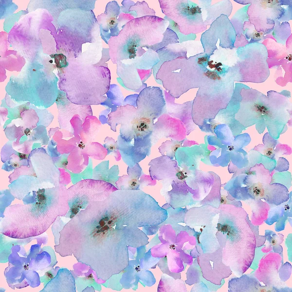 Moderne aquarel floral achtergrondpatroon. — Stockfoto