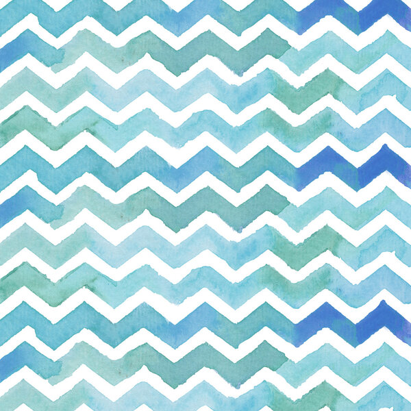 Watercolor Chevron Background. Painted Chevron Background