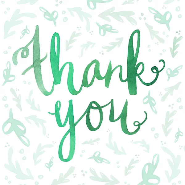 Watercolor Thank You Lettering — Stock Photo, Image