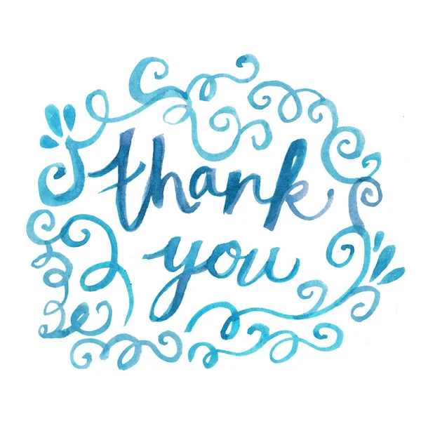 Painted Thank You Calligraphy Text. Thank You Note — Stock Photo, Image
