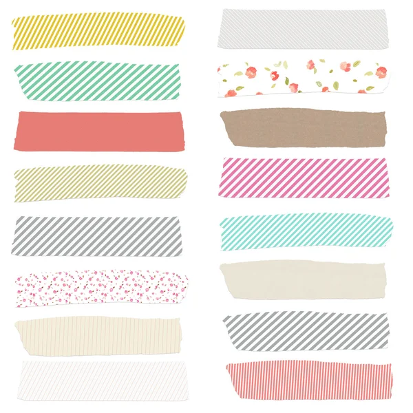 Washi tape op geïsoleerde witte achtergrond. schattig washi tape — Stockfoto