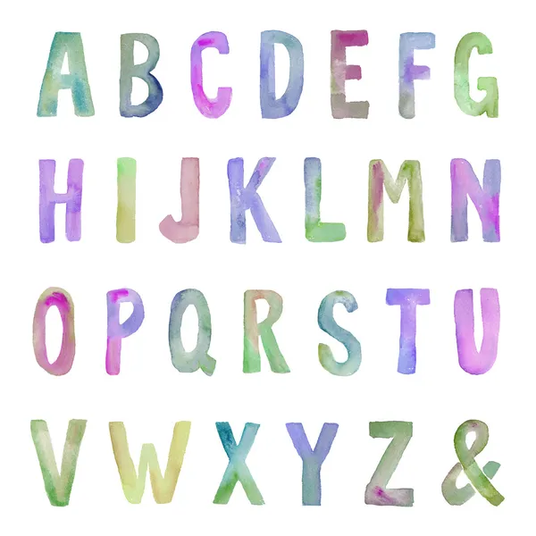 Watercolor Alphabet Letters — Stock Photo, Image