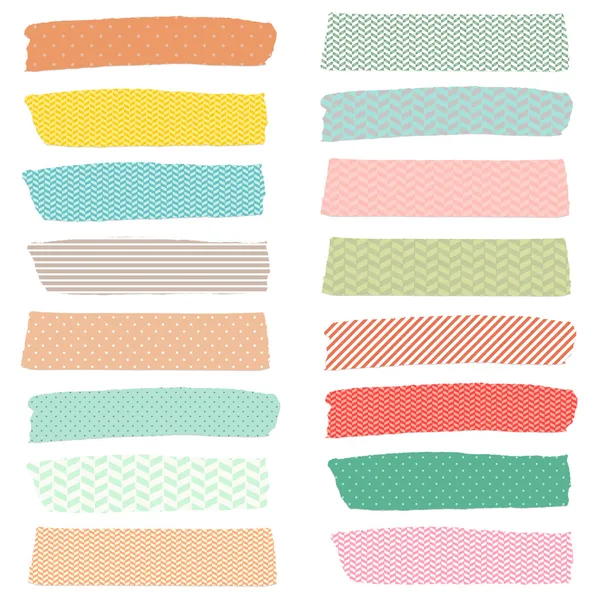 Washi tape op geïsoleerde witte achtergrond. schattig washi tape — Stockfoto