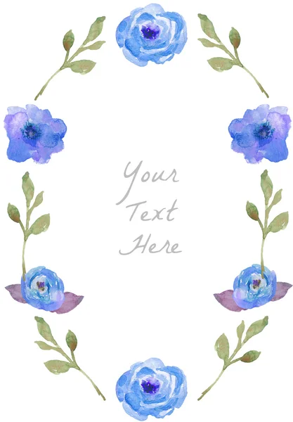 Watercolor Flower Wreath — Stock Photo, Image