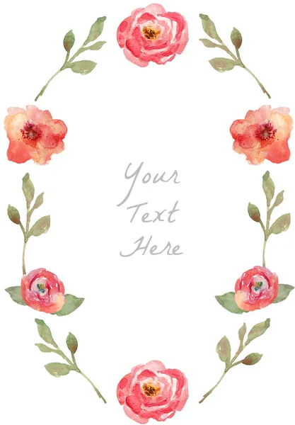 Watercolor Flower Wreath — Stock Photo, Image