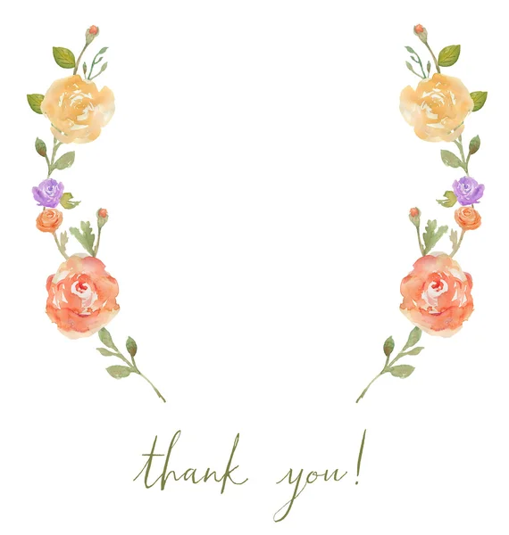 Watercolor Flower Wreath — Stock Photo, Image