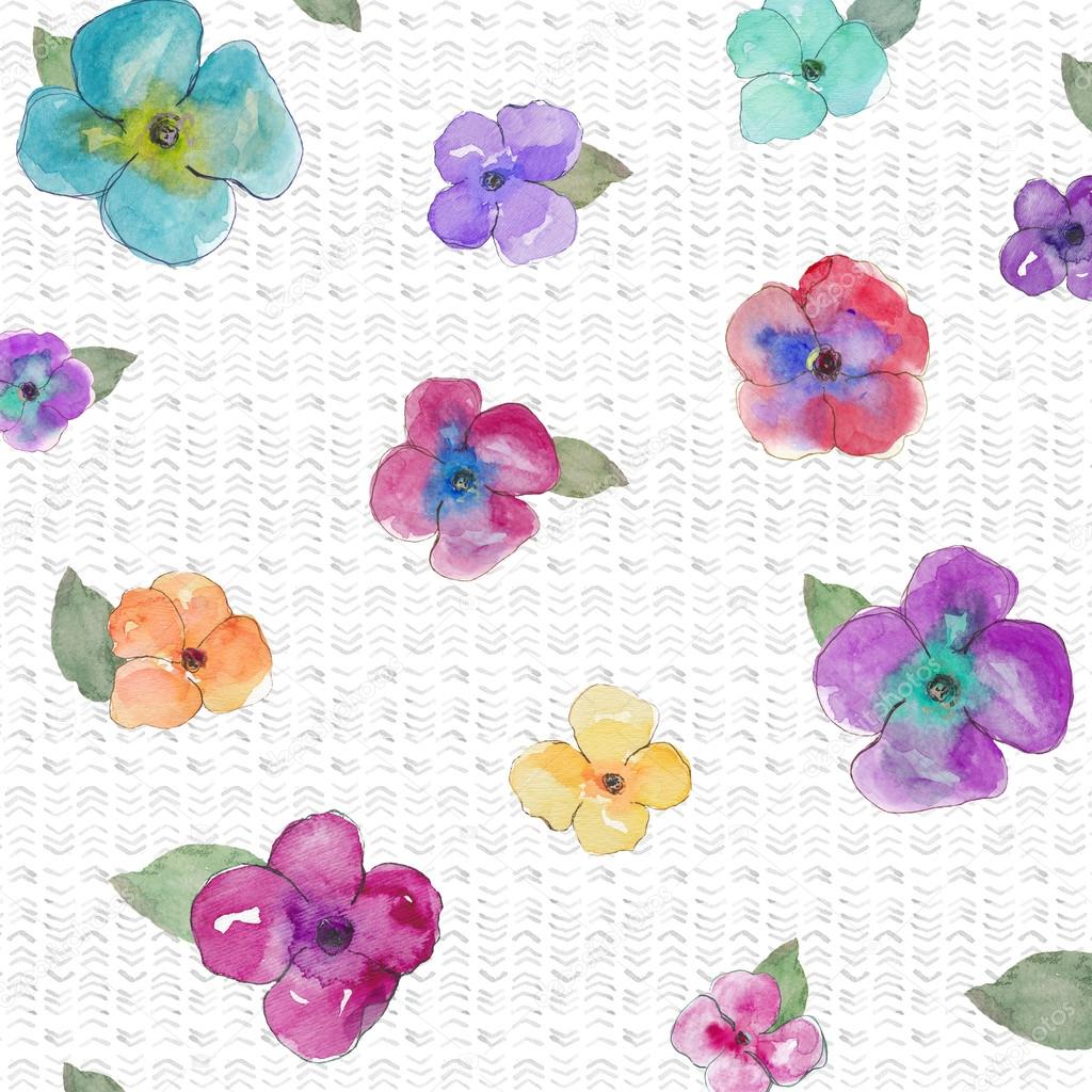 Watercolor Pansy Flower Background