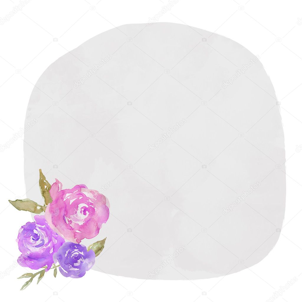 Watercolor Peonies Background With Floral Frame