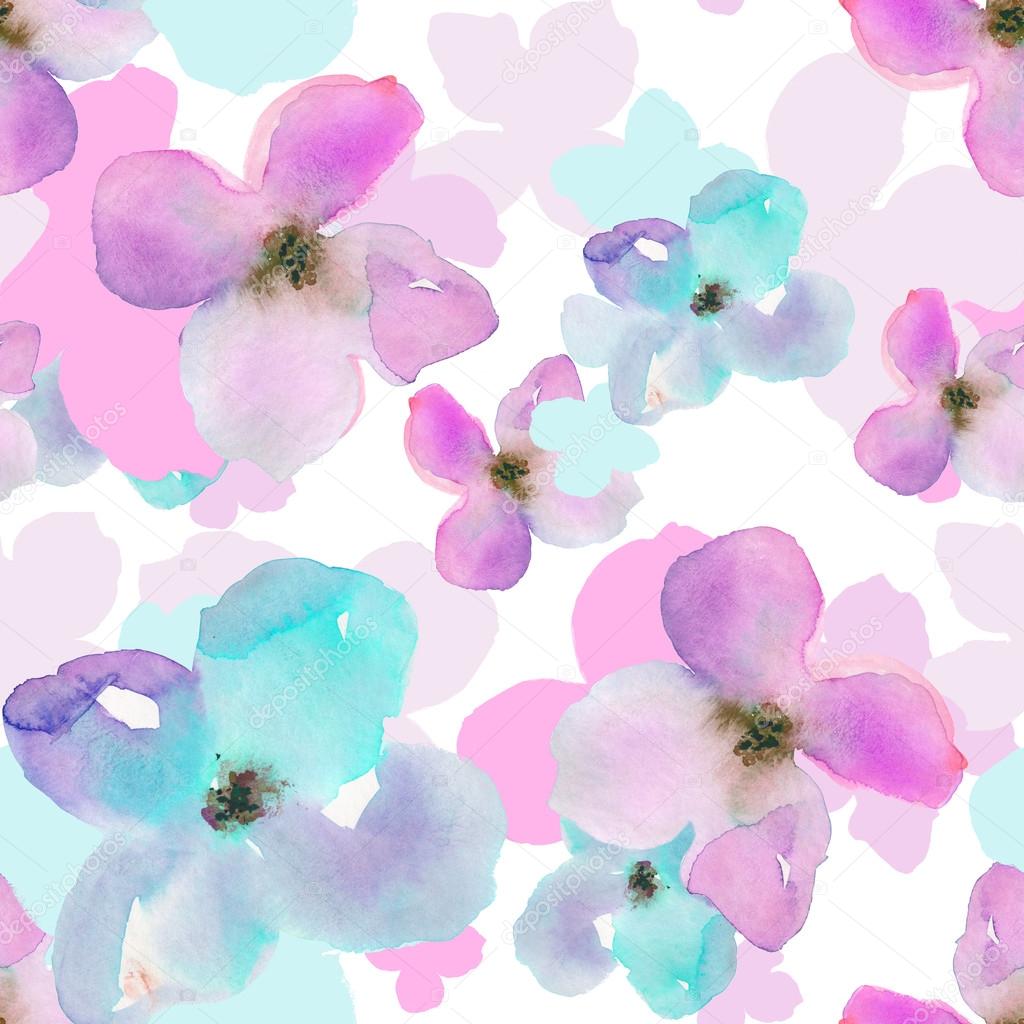 Modern Watercolor Floral Pattern Background