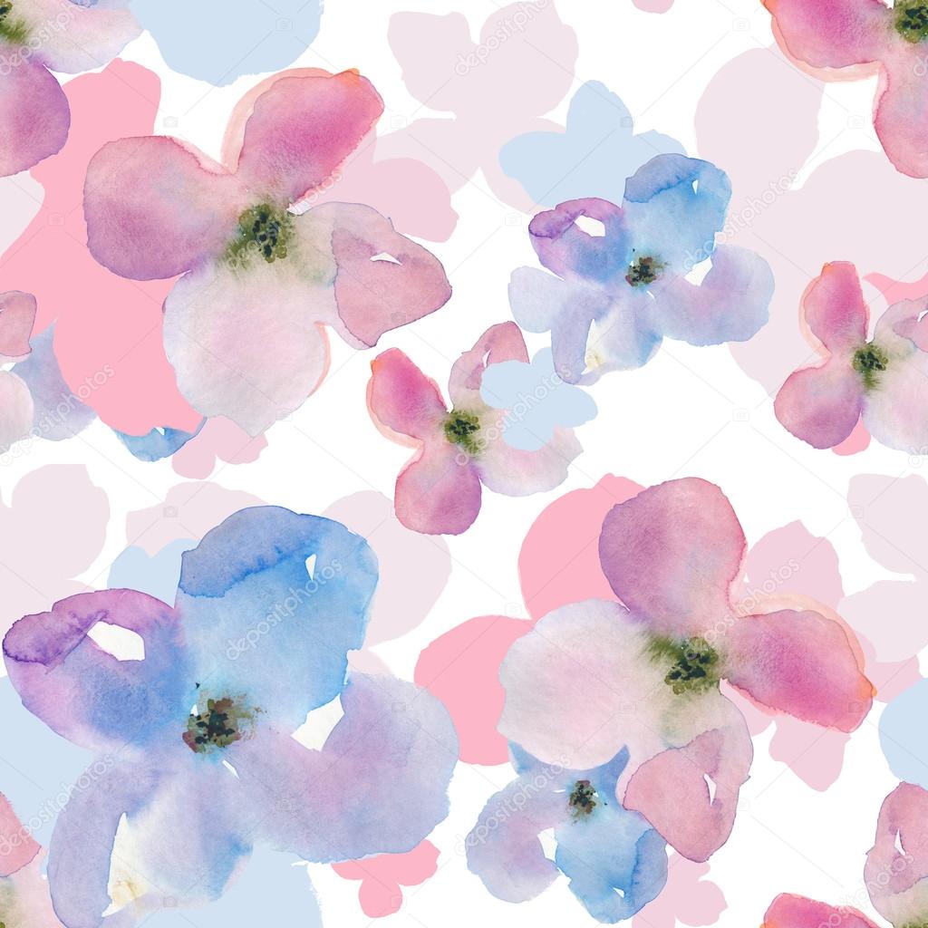 Modern Watercolor Floral Background Pattern