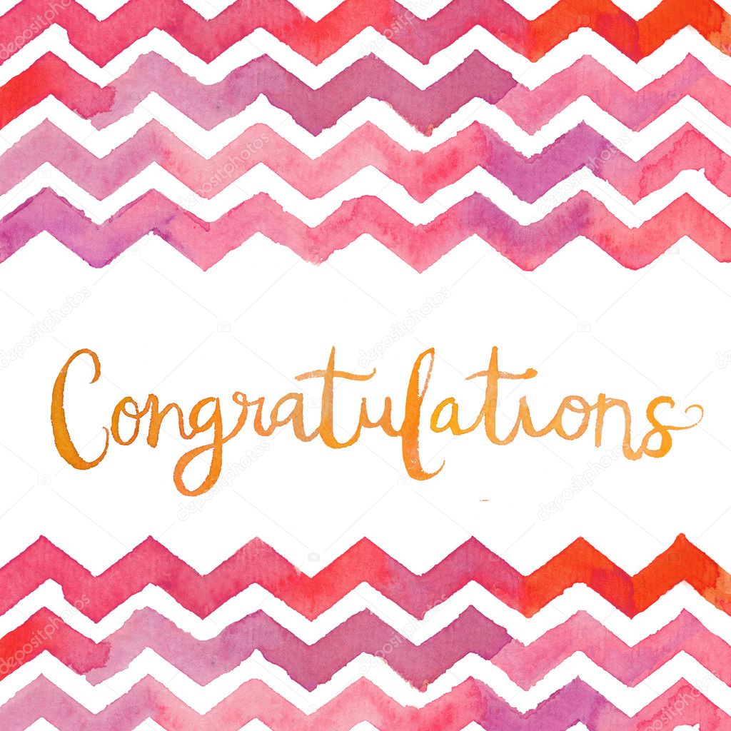 Watercolor Chevron With Congratulation Text