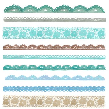 Collection of Hand Painted Watercolor Lace clipart