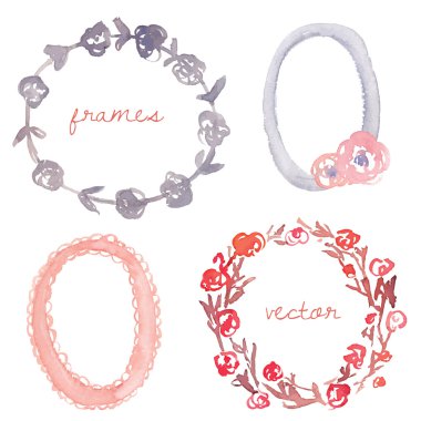 Suluboya çelenk vektör.