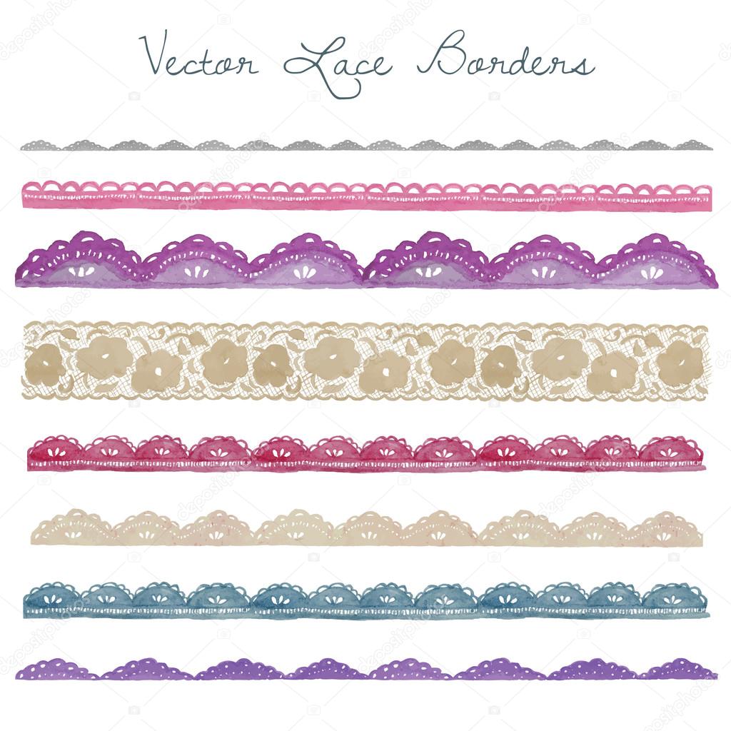 Collection of Hand Painted Watercolor Lace