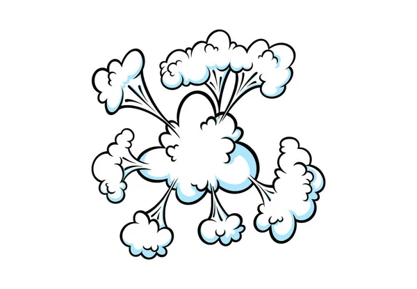 Efeito de fumaça de explosão cômica. Nuvem de sopro e boom para eventos surpreendentes e explosivos. Ilusão de vetor —  Vetores de Stock