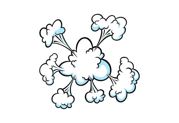 Эффект дыма от взрыва комикса. Взрыв и бум облака для неожиданных и взрывных событий. Векторная иллюстрация — стоковый вектор