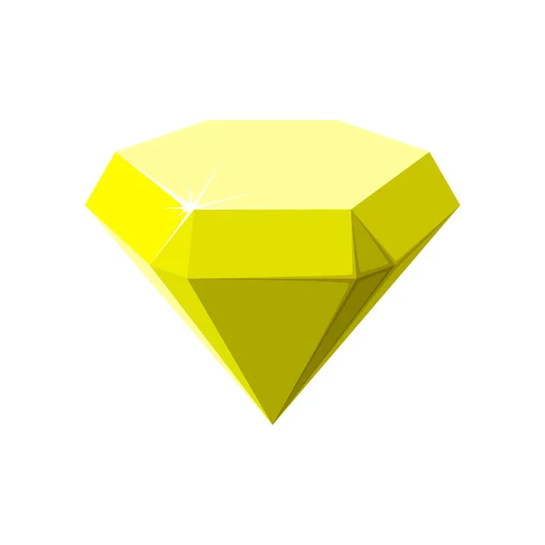 Sześciokątny żółty kamień szlachetny. Widok od strony kwarcu. Ilustracja wektora — Wektor stockowy