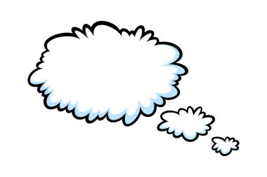 Komik düşünce konuşma baloncukları. Çizgi romanlardaki gibi şekiller düşün. Vektör illüstrasyonu