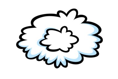 Buhar halkası komik bir şekilde. Sigara, sigara ya da hızlı hareket için yuvarlak duman bulutu ya da duman. Vektör illüstrasyonu