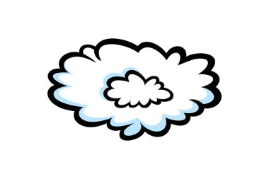 Buhar halkası komik bir şekilde. Sigara, sigara ya da hızlı hareket için yuvarlak duman bulutu ya da duman. Vektör illüstrasyonu