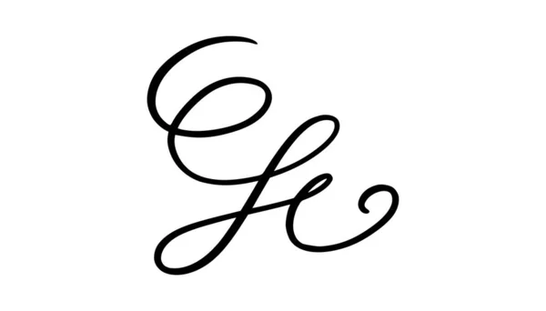 Krabbel en draai lijn. Handgetekende kalligrafische werveling. Vectorillustratie — Stockvector