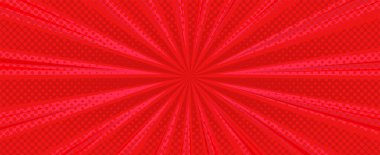 Yarım tonluk mizah anlayışı. Süper kahraman tasarımlı kırmızı duvar kağıdı şablonu. Vektör illüstrasyonu