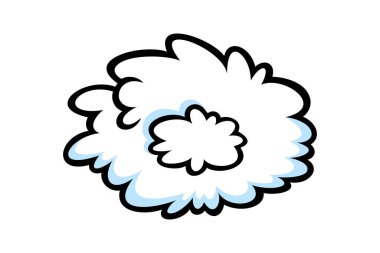 Buhar halkası komik bir şekilde. Sigara, sigara ya da hızlı hareket için yuvarlak duman bulutu ya da duman. Vektör illüstrasyonu