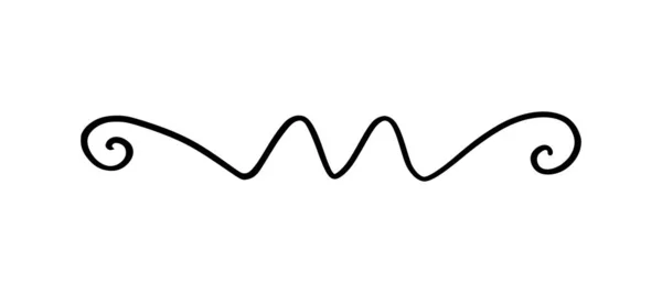 Squiggle and swirl line. Balanço caligráfico desenhado à mão. Ilustração vetorial —  Vetores de Stock