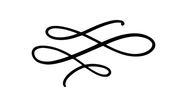 Squiggle and swirl line. Turbine calligrafico disegnato a mano. Illustrazione vettoriale — Vettoriale Stock
