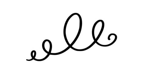 Squiggle and swirl line. Turbine calligrafico disegnato a mano. Illustrazione vettoriale — Vettoriale Stock
