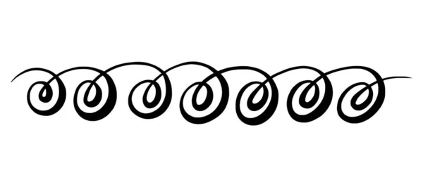 Letteren knorren en kolken. Handgetekend kalligrafisch element. Vectorillustratie — Stockvector