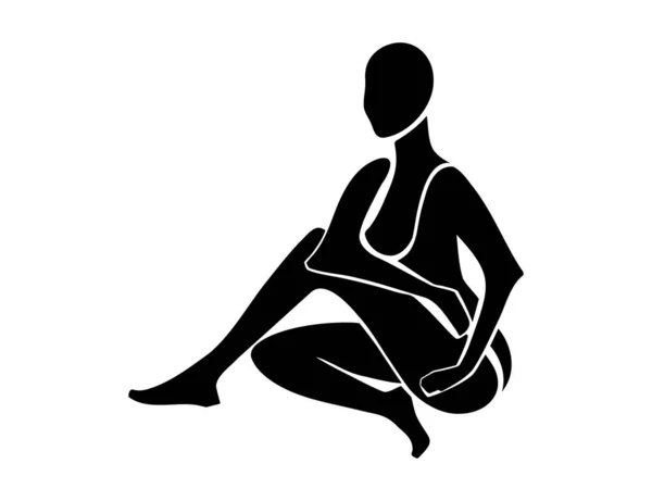 Matisse ispirato silhouette donna. Henri Matisse figura femminile astratta. Illustrazione vettoriale — Vettoriale Stock