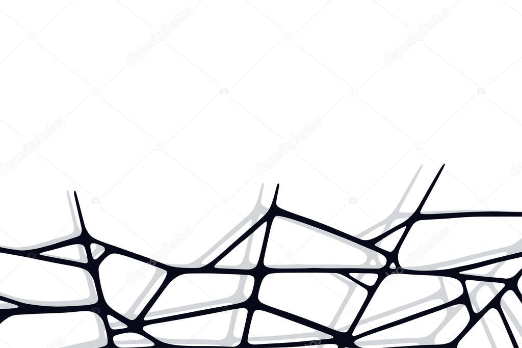 Spider web on white background. Spooky Halloween cobweb. Vector illustration