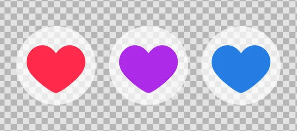 Likes in shape of heart. Colorful like icon or emoticon. Vector illlustration — Stock Vector