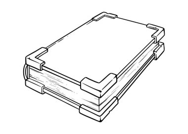 Klasik kitap taslağı. Boş kitap kapağı. Vektör illüstrasyonu