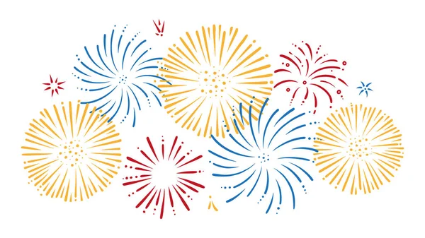 Fogos de artifício coloridos. Antecedentes brilhantes para festas e celebrações. Ilustração vetorial Ilustração De Stock