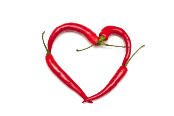 Сердце красного острого перца — стоковое фото