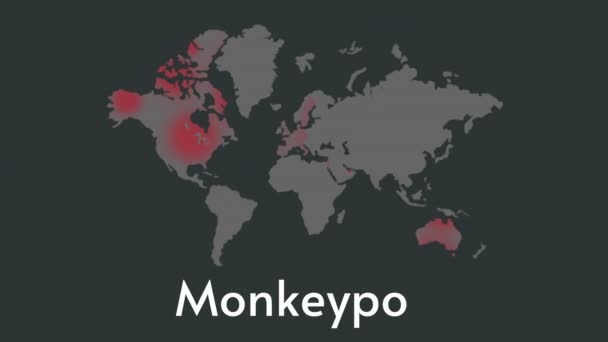 Epidemia 2022 Wirus 2022 Mapa Infekcji Ospy Małpiej 2022 — Wideo stockowe