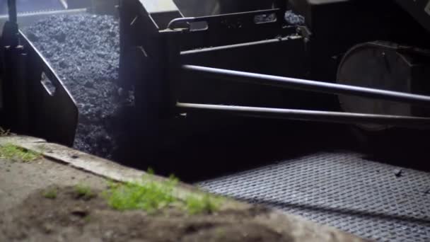 Estradas Novas Processo Reparação Asfalto Pavimentação Novo Asfalto — Vídeo de Stock