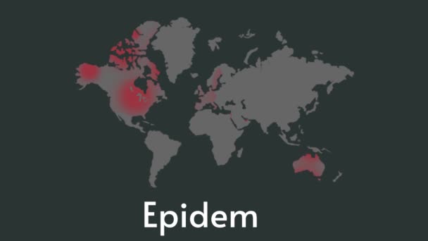 Epidemie 2022 Virus 2022 Mapa Infekcí Opičích Neštovic 2022 — Stock video