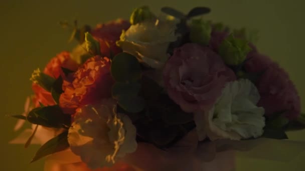 Большой Букет Фоном Пастельных Тонах Цветы Нежных Тенях — стоковое видео