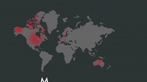 Epidemia 2022 Virus 2022 Mappa Infezioni Vaiolo Della Scimmia 2022 — Video Stock
