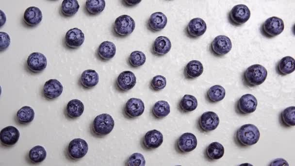 Handful Ripe Juicy Blueberry Fresh Berries — Vídeos de Stock