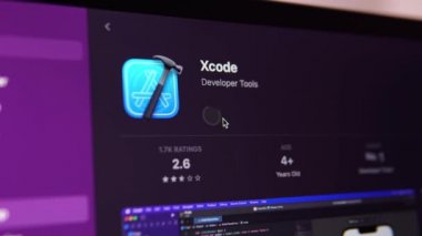 Downloading and installing Xcode from the App Store on your MacBook. Installing the app for programmers who specialize in software for Apple Mykolaiv, Ukraine, August 05 2022. 