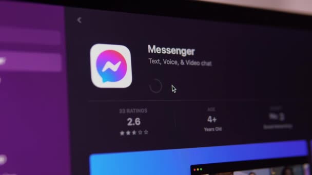 Λήψη Και Εγκατάσταση Facebook Messenger Από App Store Στο Macbook — Αρχείο Βίντεο