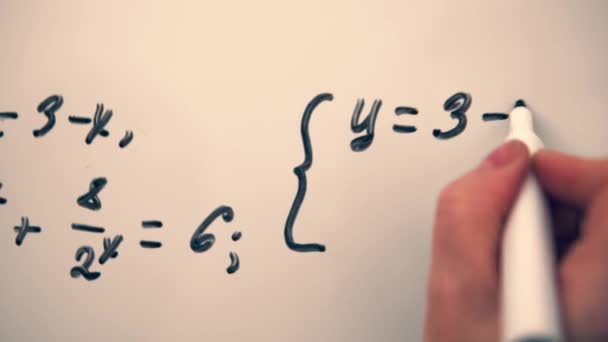 Mathematics Equation Whiteboard Math Algebra Lessons Education Concept Writing Equation — Wideo stockowe