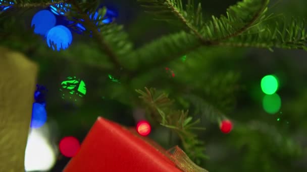 Stapel Met Cadeautjes Kleurrijke Geschenkverpakking — Stockvideo