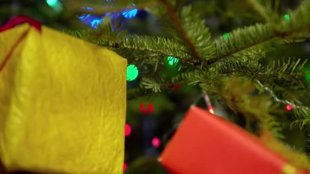 Подарки Празднованию Нового Года — стоковое видео