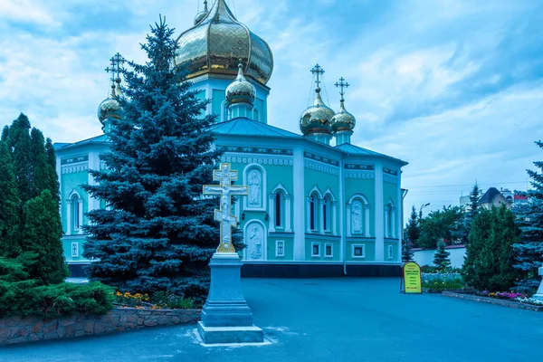 stock image St. Simeons Cathedral against the background of the cloudy sky.